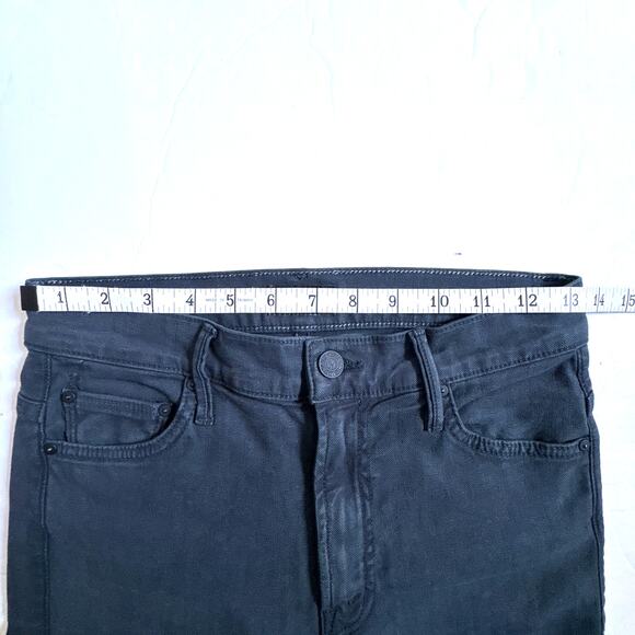 Mother The Insider Crop Step Fray Jeans Black So Far Gone 26 - Picture 11 of 15